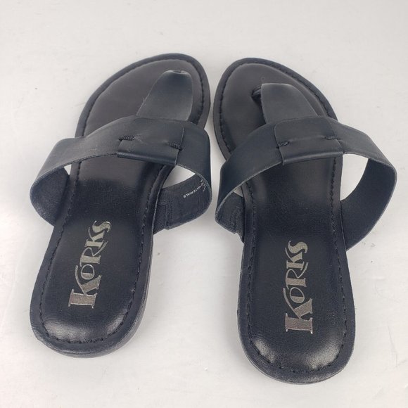 Korks Women's Black Flip Flop Sandals Black Size US 6 - Picture 4 of 8